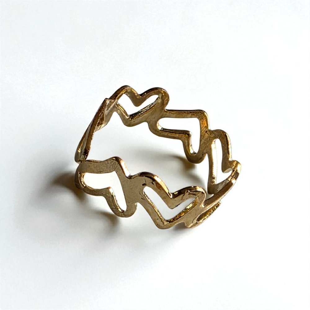 Gold Tone Heart Ring